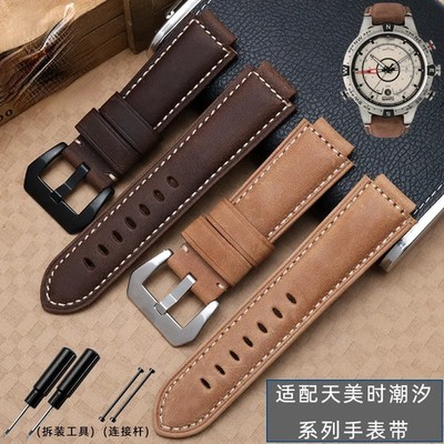 Leather Strap For Timex T2n721 T2n720 Tw2t76500 Tide Series 16mm Watch Band Men