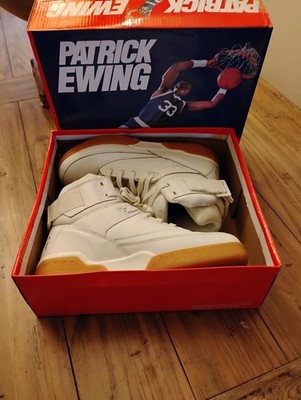 PATRICK EWING Mens White Gum Sole High 33 Basketball Sneakers Shoes Size 10.5