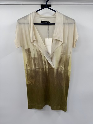 Cividini Hand-Painted Brush-Stroke Short Sleeve Dress Size 8