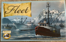 Fleet fishing-themed board game w/ expansion, 12 promos, upgraded bits,