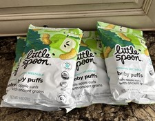 4 Bags Little Spoon Kale Apple Curls With Ancient Grains Meltable Baby Puffs,