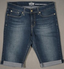 XA15489 LEVI'S SIGNATURE CUFFED MODERN DENIM WOMENS BLUE JEAN SHORTS sz12