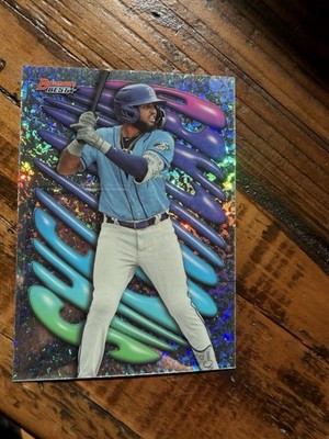 2023 Bowman s Best Junior Caminero RC Shellacked Mini Diamond Refractor Rays