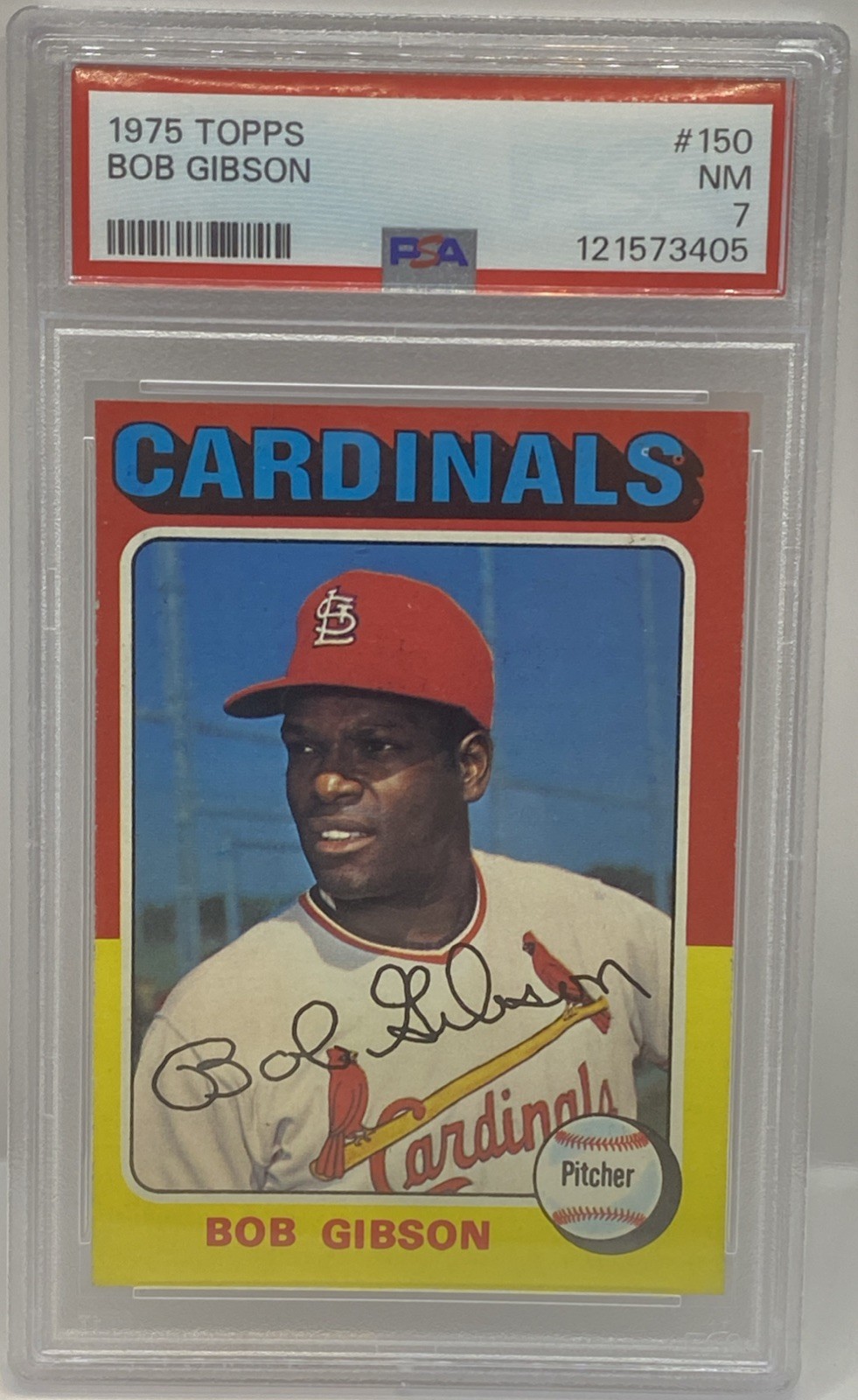 1975 Topps #150 Bob Gibson PSA 7 NM Pitcher St. Louis Cardinals HOF