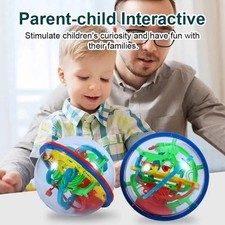 3D Maze Ball Rolling Bead Toy 100 Levels Kids Focus Training Intelligence Ball