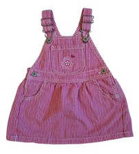 Vintage Oshkosh B  gosh Vestbak Baby Girl 24M Denim Jean Overall Dress
