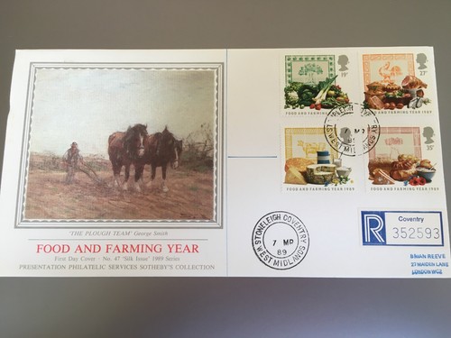 GB BRIEFMARKEN CDS POSTSTEMPEL ERSTTAGSBRIEF 1989 LEBENSMITTELLANDWIRTSCHAFT STONELEIGH