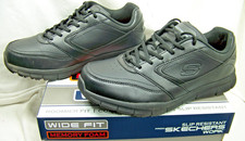 Skechers Men s Wide Fit Slip Resistant Work Shoes, Size 10 W 77156W/BLK