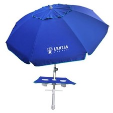 7ft Heavy Duty High Wind Beach Umbrella with sand anchor, Built-in Blue Navy