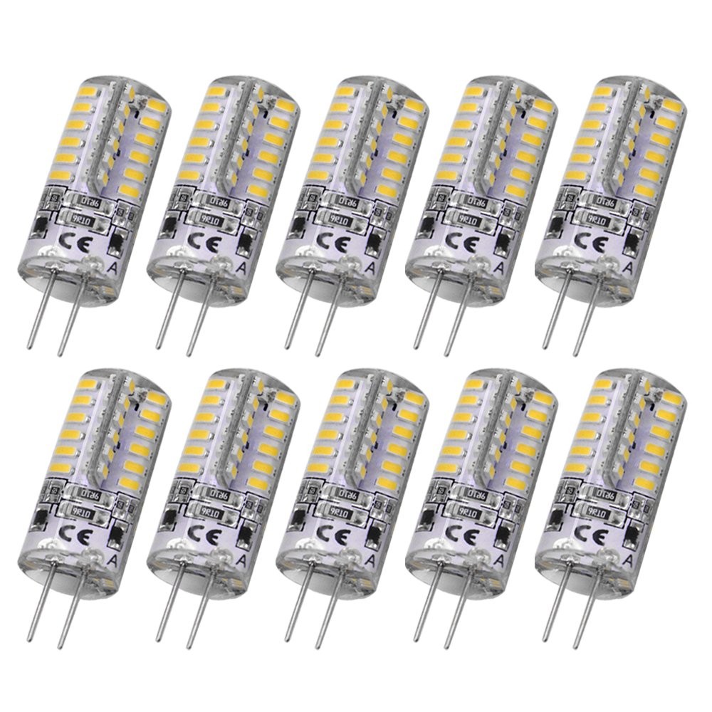 RAYHOO 10pcs G4 Base LED Light Bulbs, Warm White 3000K, 3 Watt 
