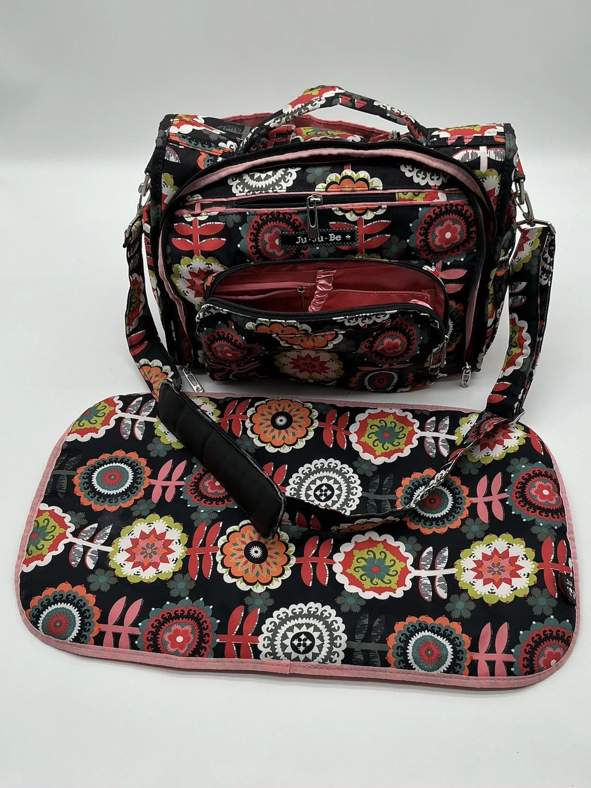 JuJuBe Be Prepared Legacy Diaper Bag Black Diamond w/ Changing Pad