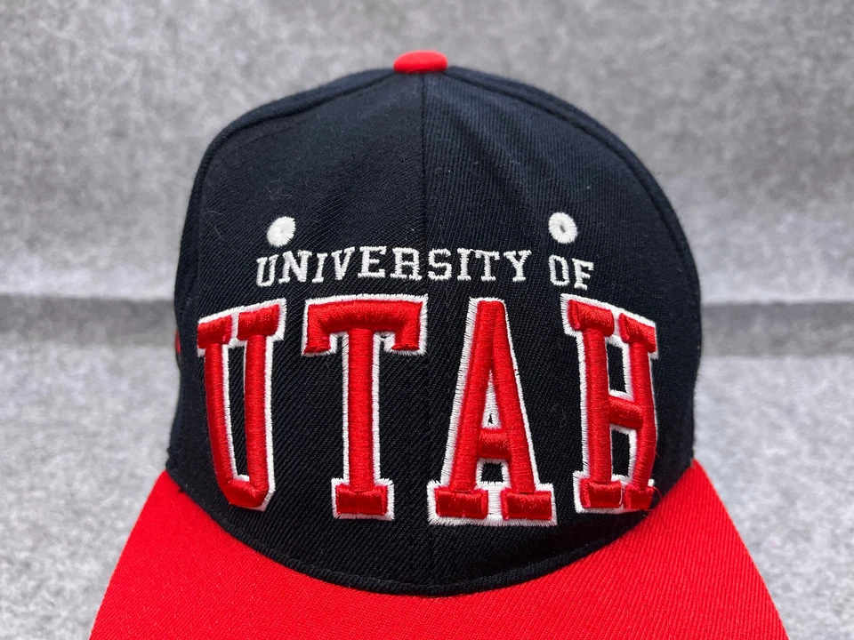 Utah Utes Zephyr Hat Cap Snap Back Adult One Size Black Red Wool Acrylic NCAA - Image 2 of 4
