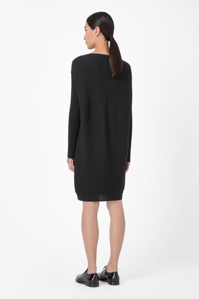 COS Size S Knitted Dress Long Sleeve Stretchy Ribbed Black Colour 100% Wool
