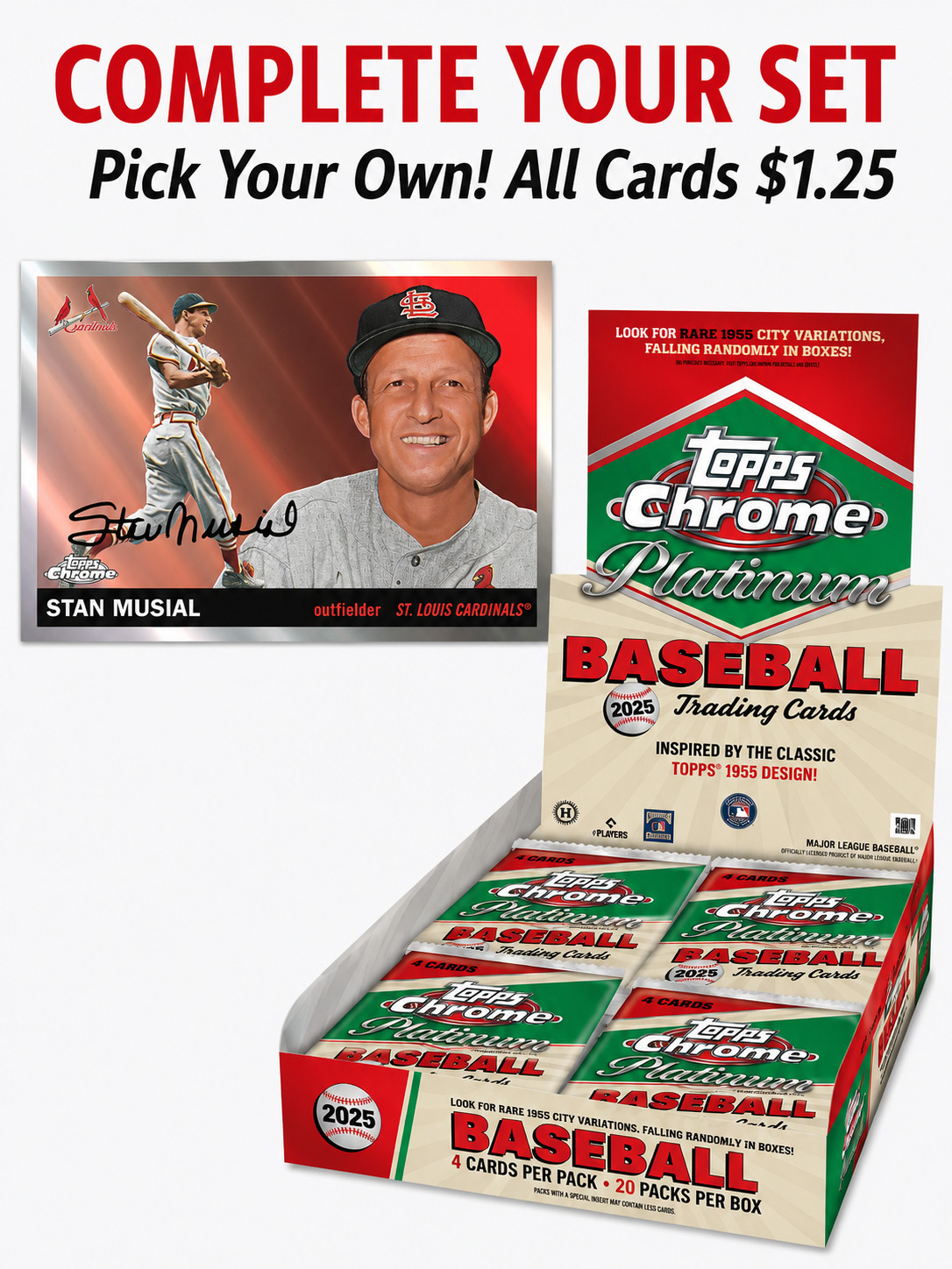 2025 Topps Chrome Platinum Anniversary U-Pick Your Card $1.25 You Choose
