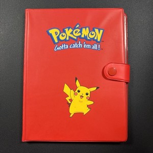 Vintage 1999 Authentic Red Pikachu Pokémon 4-Pocket Card Binder Book Album