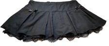 Hot Topic Black Pleated Lace Gothic Schoolgirl Cosplay Skirt Vtg 90s Style 4 XXL
