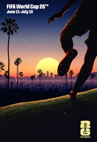 FIFA World Cup 2026 Soccer Football OFFICIAL 24x36 POSTER Host City LOS ANGELES