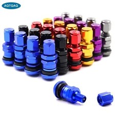 Tyre Valve Stems 4 Pack Aluminium Short Bolt In Caps