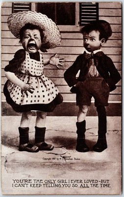 VINTAGE POSTCARD ''YOU'RE THE ONLY GIRL I EVER LOVED - BUT.'' SHEAHAN HUMOR c 1910