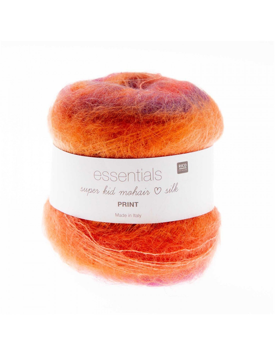 Fil super kid mohair loves silk print Rico Design de qualité luxe nuance feu