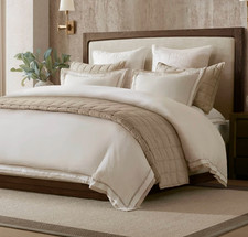 Harbor House Linen Blend Double Flange Queen Duvet Cover Set Ivory
