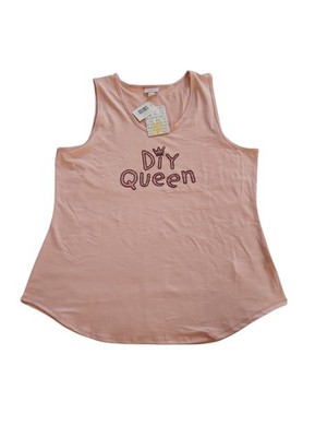 LuLaRoe ''DIY Queen'' 3XL Tank Pink Black 3X Crown NEW!