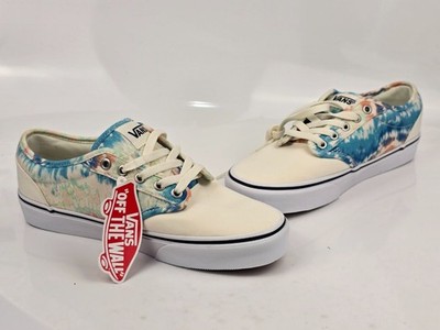 Vans Atwood Men's Cream / Blue Tie-Dye Canvas Sneakers US Size 8.5