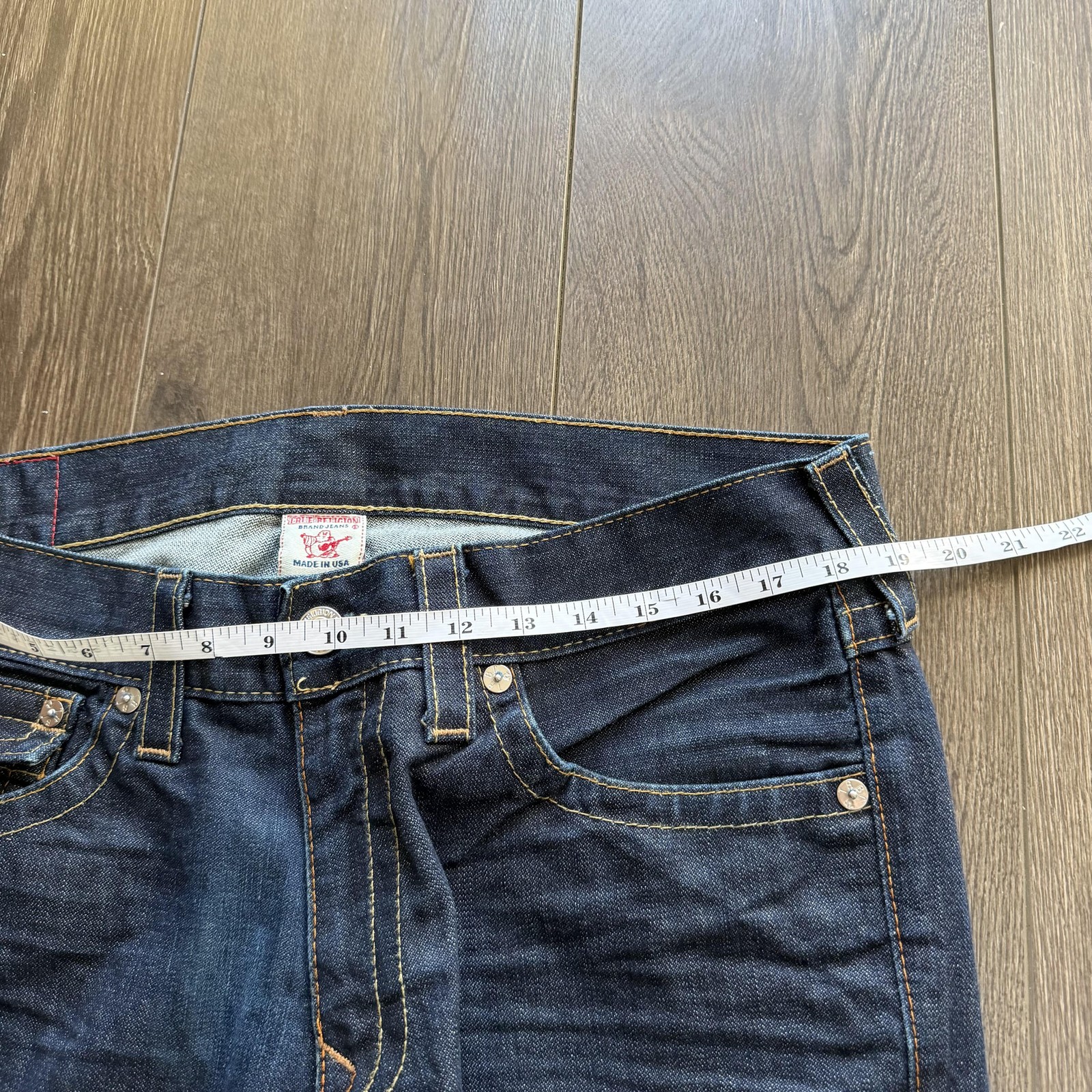 Y2K True Religion Ricky Jeans Mens 36x35 Blue Relaxed Straight Made In USA Denim thumbnail 8