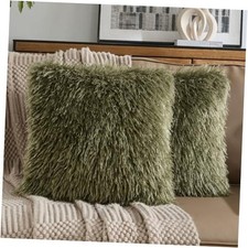Decorative Throw Pillow Covers 18x18 Inch 18" x 18" Pack of 2 Olive Green