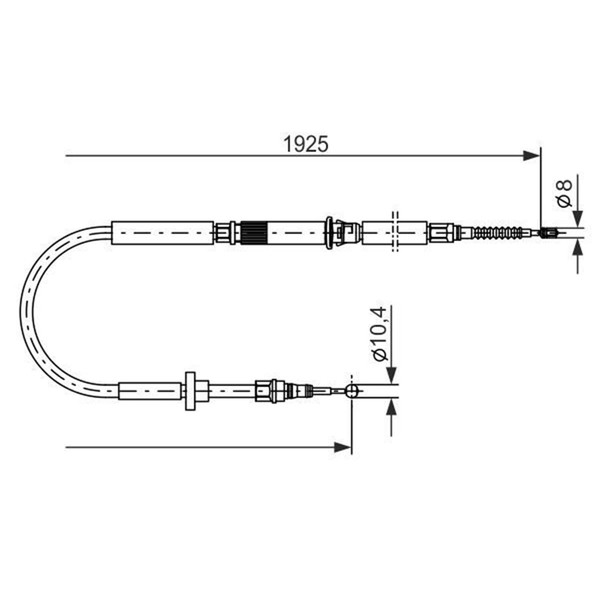 Bosch Handbremsseil Hinten Links Hinten Rechts Mitte Passend FÜR Audi A6-image