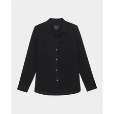 Rails Ellis Washed Black Organic Cotton Gauze Button Down Shirt Extra Large XL