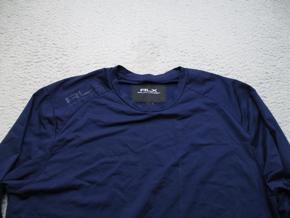 Camisa RLX Ralph Lauren Para Hombres Grande Azul Manga Larga Rendimiento Top Atlético Foto 2 de 4