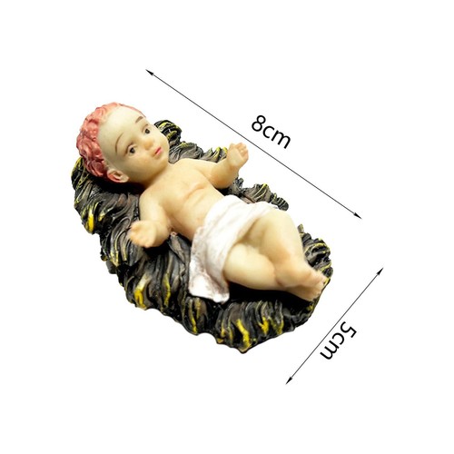 Resin Statue Nativity Figurines Religious Decors Baby Jesus Figure for Dinning - Picture 2 of 7