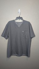 Figs Mens XLarge Graphite Gray Leon Three Pocket V-Neck Scrub Top