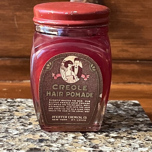 Vintage Jar Of Creole Hair Pomade By The Pfeiffer Chemical Company, Circa 1920s