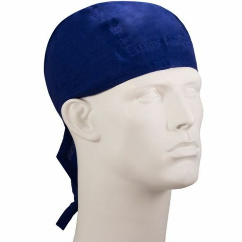 Gorra azul Bandana envoltura para la cabeza Do Rag motocicleta Doo Du bufanda para el cabello de rocío algodón - Imagen 3 de 3