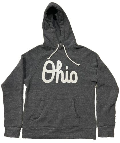 Homage Brand Women’s Gray Ohio Script Hoodie Sweatshirt S State Buckeyes - Picture 1 of 9