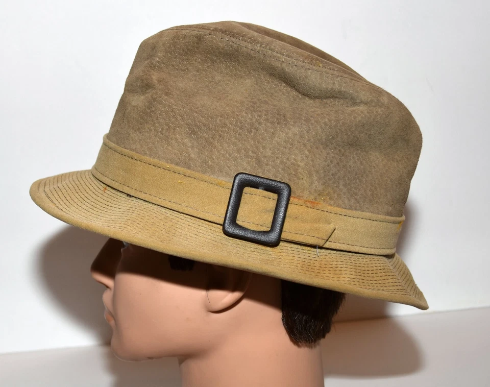 Sombrero Fedora Para Hombre De Colección Dobbs Beige Gamuza con Hebilla Lateral en Banda Talla 7 1/2 Foto 2 de 4