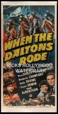 Orig RANDOLPH SCOTT WHEN THE DALTONS RODE 3 Sheet 41X81 LINEN BACKED Kay Francis