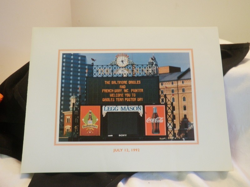 BALTIMORE ORIOLES TEAM POSTER DAY July 12, 1992