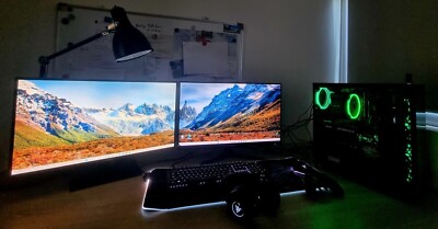GAMINGPC SETUP (2x27 Zoll Monitore & Gaming Stuhl) mit RAZER und BE QUIET
