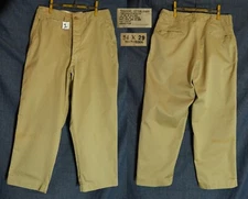 Vtg NOS 1952 WWII Pat Date 1945 US Army Khaki Chino Trousers 34 W x 29 L #1