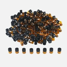 100pcs Small Tiny Empty Dark Brown Glass Vials Bottles 1ml Travel Sub Containers