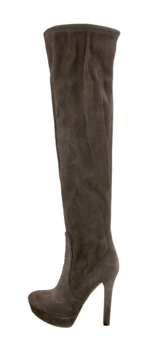 Stivali al ginocchio Miu Miu Prada da donna in camoscio marrone taglia 39 5 US 9 5 UK 7 5