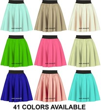 Satin Swing Skirt Pleated Skirt Casual wear Ratro Skater Skirt Belly Dance S28