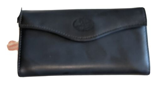 Julia Buxton Heiress marco de cuero liso chequera billetera RFID para mujer, azul marino - Imagen 1 de 9