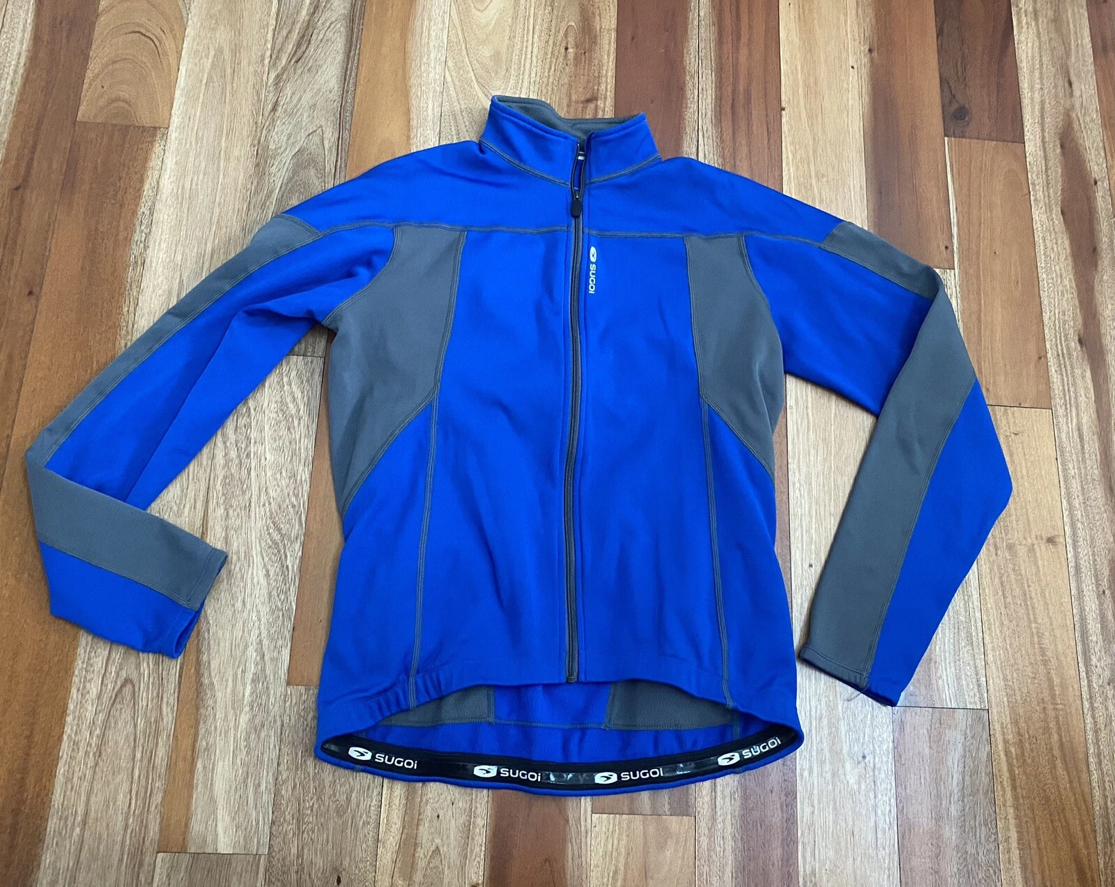 sugoi long sleeve full zip knit biking jacket