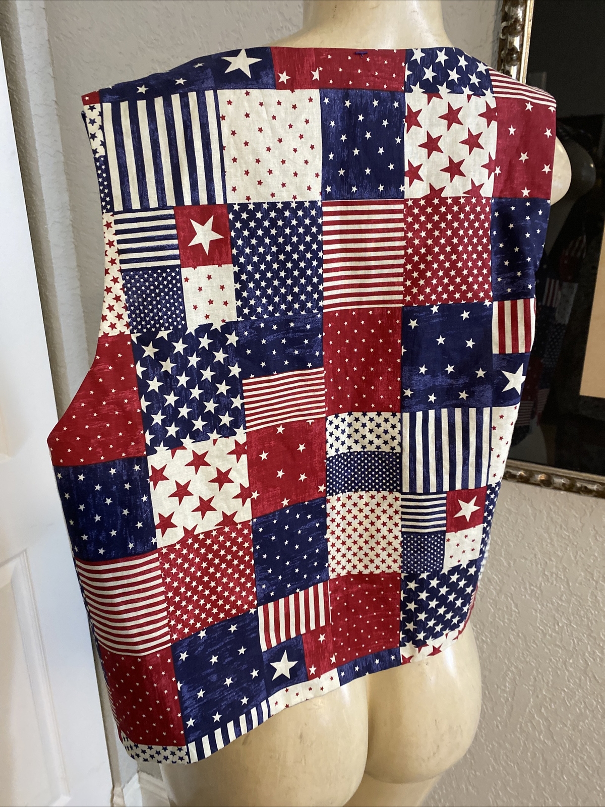 American Flag Patchwork Reversible  Patriotic Ves… - image 7