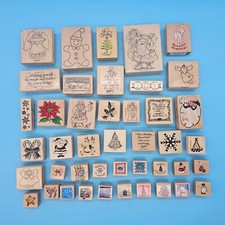 43 Stampin Up Other Wooden Rubber Stamps Christmas Joy Peace Winter