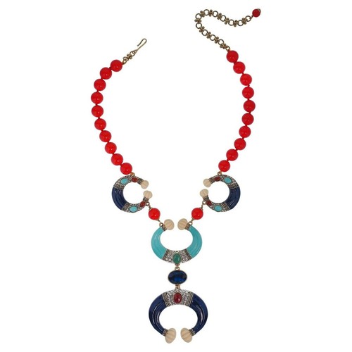 New $250 HEIDI DAUS Modern Masterpiece Resin Enamel Crystal Necklace Carnelian - Picture 7 of 8